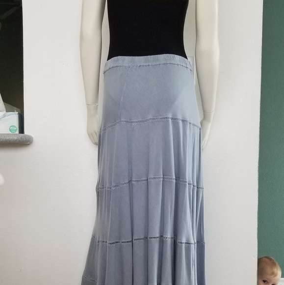 Soft surroundings pale blue maxi skirt - Picture 3 of 4